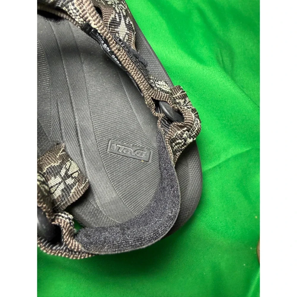 Teva Hurricane Sport Sandals Mens Black Brown Geometric Straps Hiking Outdoor